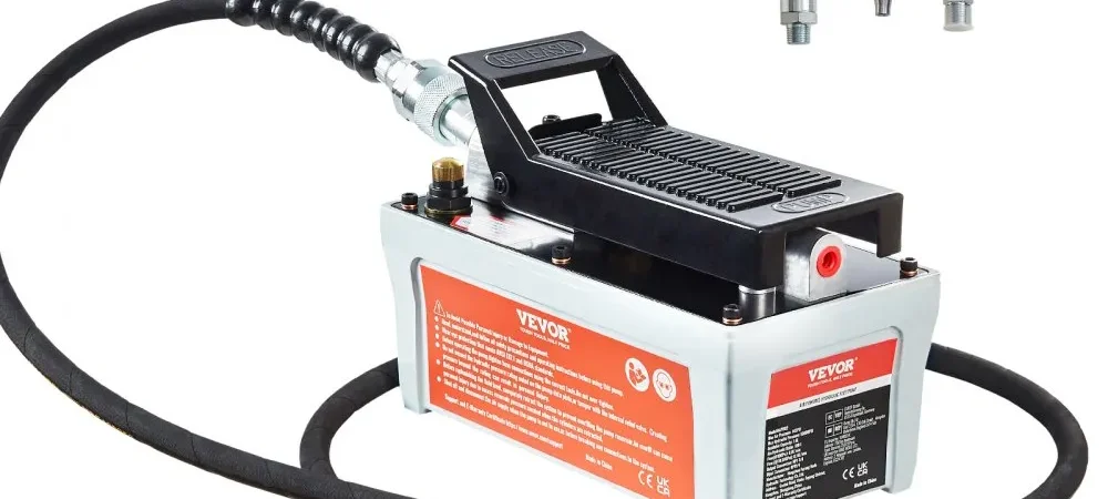 VEVOR 700 Bar Air-Hydraulic Pump, 1.6L Hydraulic Pump, 0.8L/min No Load, 0.16L/min Load