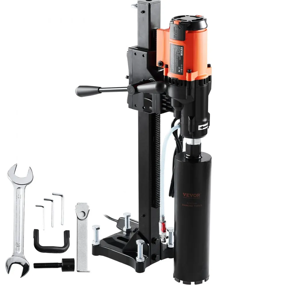 VEVOR Diamond Drilling System 3200 W Diamond Core Drilling Machine Core Drilling Device 0-750 rpm Core Drilling Machine Wet and Dry Drilling, 20 cm Magnetic Drilling Machine Suitable for drilling reinforced concrete, marble, etc.